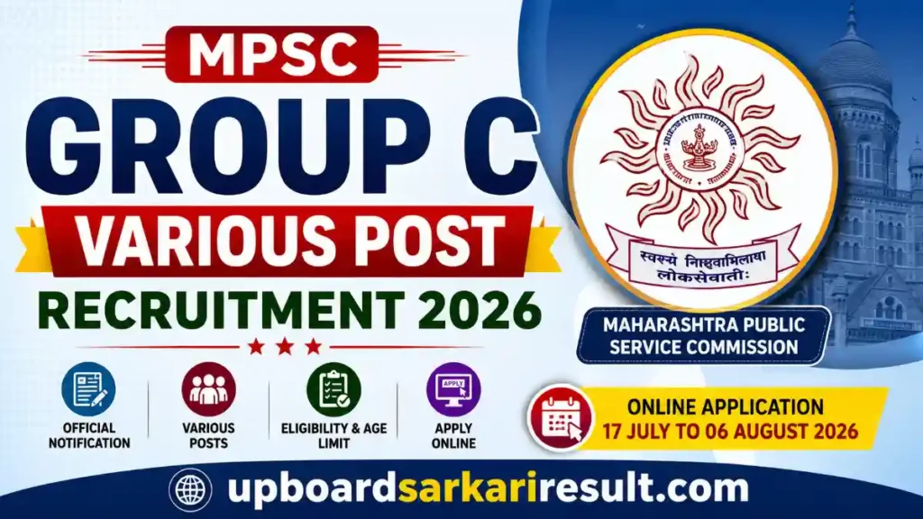 MPSC Group C Recruitment 2026, MPSC Group C Various Post Recruitment 2026, MPSC Group C Online Form 2026, MPSC Group C Notification 2026, MPSC Group C Vacancy 2026, MPSC Group C Apply Online, MPSC Recruitment 2026, Maharashtra PSC Recruitment 2026, Maharashtra Government Jobs 2026, MPSC Jobs 2026, MPSC Group C Eligibility, MPSC Group C Age Limit, MPSC Group C Selection Process, MPSC Group C Exam Date 2026, MPSC Group C Admit Card, MPSC Group C Result, MPSC Group C Notification PDF, MPSC Latest Recruitment