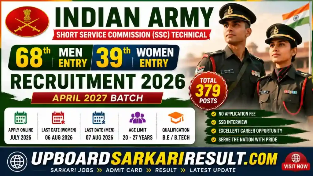 Indian Army SSC Technical Recruitment 2026, Indian Army SSC Tech 2026, Indian Army Recruitment 2026, SSC Technical 68th Men Entry 2026, SSC Technical 39th Women Entry 2026, Indian Army SSC Technical Online Form 2026, Join Indian Army 2026, Indian Army Engineering Recruitment 2026, Indian Army Technical Officer Recruitment 2026, Indian Army SSC Notification 2026, Indian Army Vacancy 2026, Engineering Jobs 2026, Defence Jobs 2026, Latest Army Jobs, Indian Army Online Form, Army SSC Tech Apply Online, Army Recruitment Notification 2026, Sarkari Naukri 2026, Government Jobs 2026, Latest Defence Recruitment