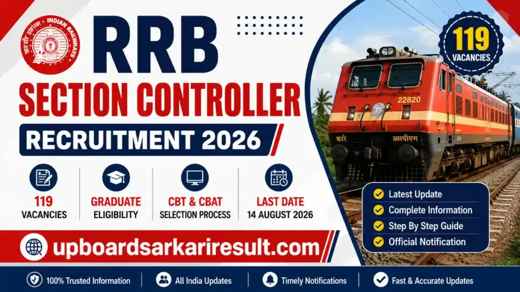 RRB Section Controller Recruitment 2026, Railway Section Controller Vacancy 2026, RRB Section Controller Online Form 2026, Railway Recruitment Board 2026, RRB Recruitment 2026, RRB Section Controller Notification 2026, Railway Jobs 2026, Latest Railway Vacancy 2026, Graduate Railway Jobs, RRB CEN 03/2026, Railway Bharti 2026, Railway Online Form 2026, Government Jobs 2026, Sarkari Naukri 2026, RRB Section Controller Eligibility, RRB Section Controller Age Limit, RRB Section Controller Selection Process, RRB Vacancy 2026, Indian Railway Recruitment 2026, Railway Recruitment 2026