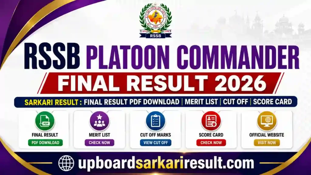RSSB Platoon Commander Final Result 2026, RSSB Platoon Commander Result 2026, RSSB Platoon Commander Final Result, RSSB Platoon Commander Merit List 2026, RSSB Platoon Commander Cut Off 2026, RSSB Platoon Commander Score Card, RSSB Platoon Commander Final Answer Key, RSSB Platoon Commander Recruitment 2025, RSSB Platoon Commander Vacancy 2025, RSSB Platoon Commander Notification PDF, RSSB Result 2026, Rajasthan Platoon Commander Result, Rajasthan Staff Selection Board Result, RSSB Latest Result, RSSB Recruitment, RSSB Result PDF Download, Rajasthan Government Jobs, Rajasthan Police Recruitment, Sarkari Result, Sarkari Result 2026